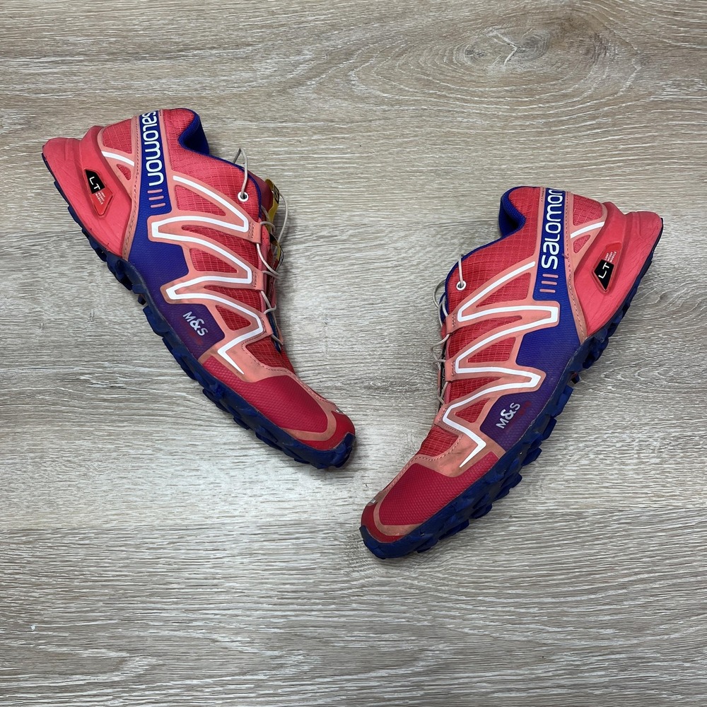 Salomon Speedcross 3 Womens 10.5 Trail Running Shoes Red Blue 376166